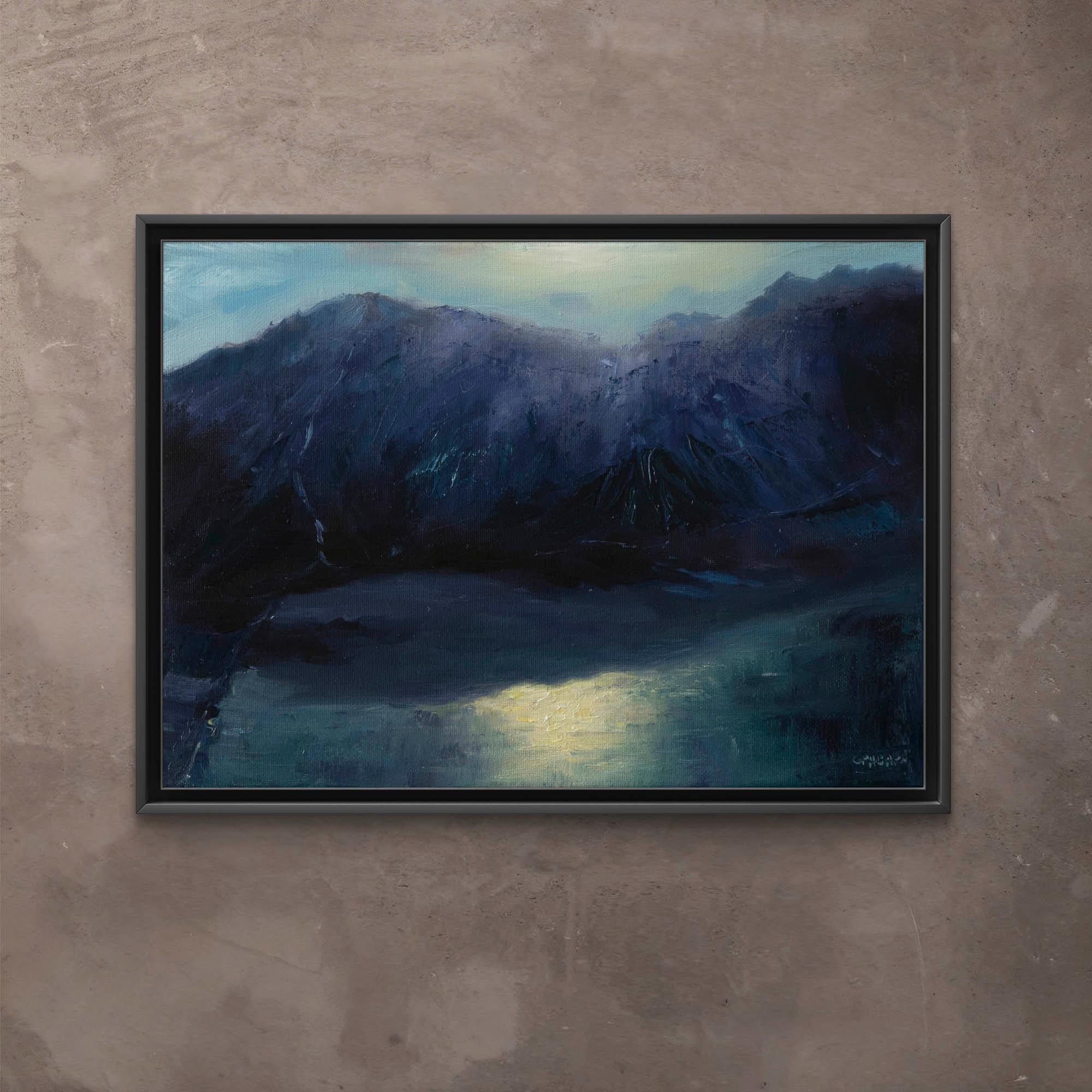 TATRY - Czarny Staw Gąsienicowy - Orla Perć - olej na płótnie - 35x25cm