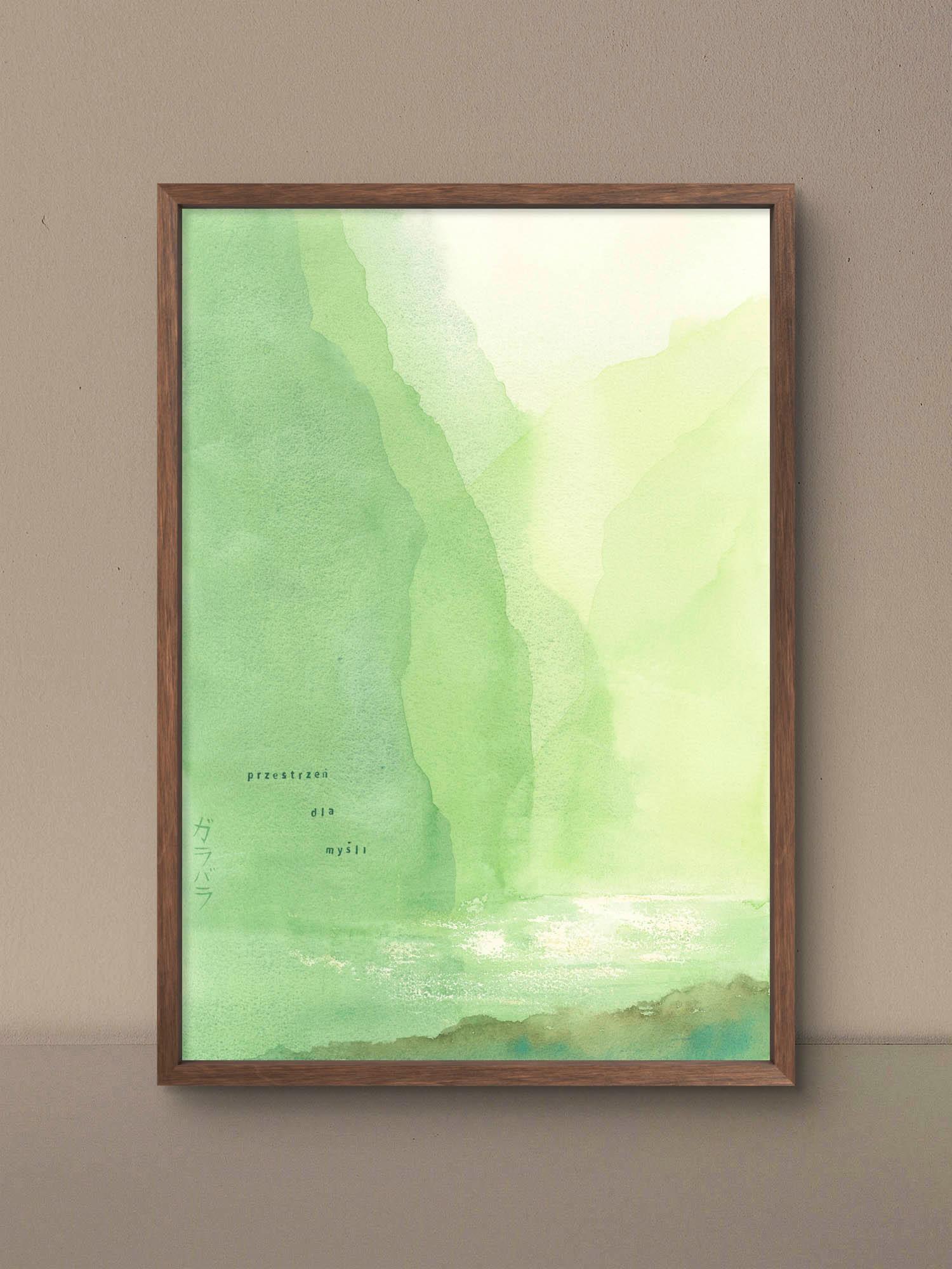 Przestrzeń dla myśli - konceptualna abstrakcja atmosferyczna - akwarela - 39x27cm