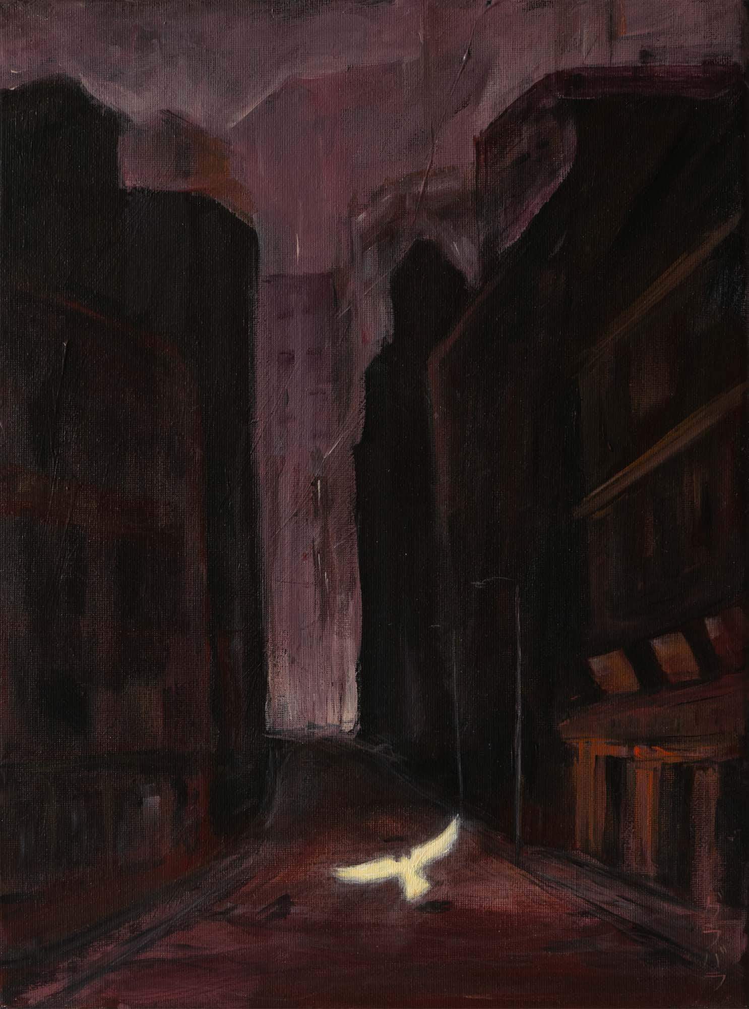 Ptak - Bądź dla siebie światłem - akryl na płótnie 40x30cm