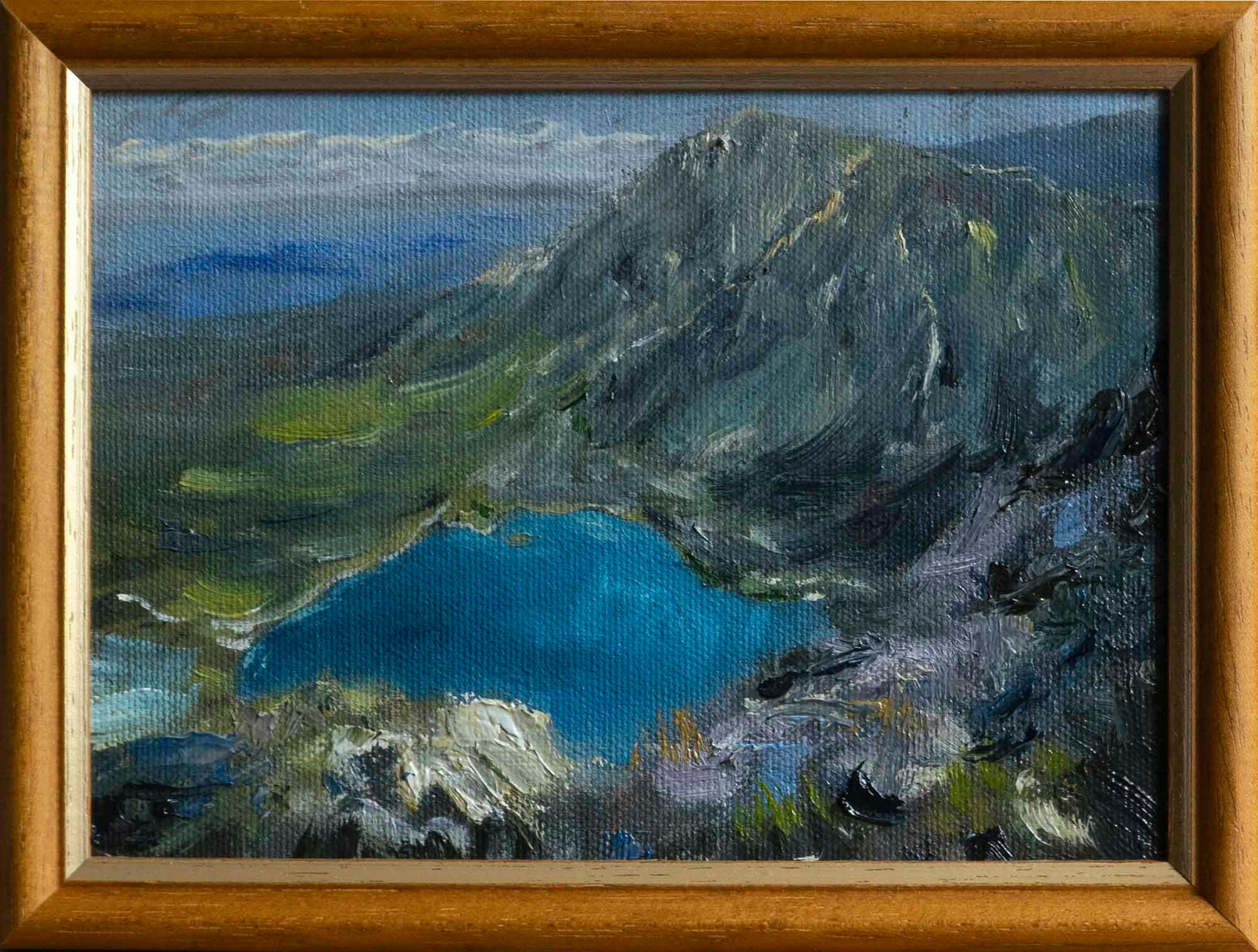 TATRY - Czarny Staw Gąsienicowy - widok z Kościelca - olej na płótnie - 18x13cm