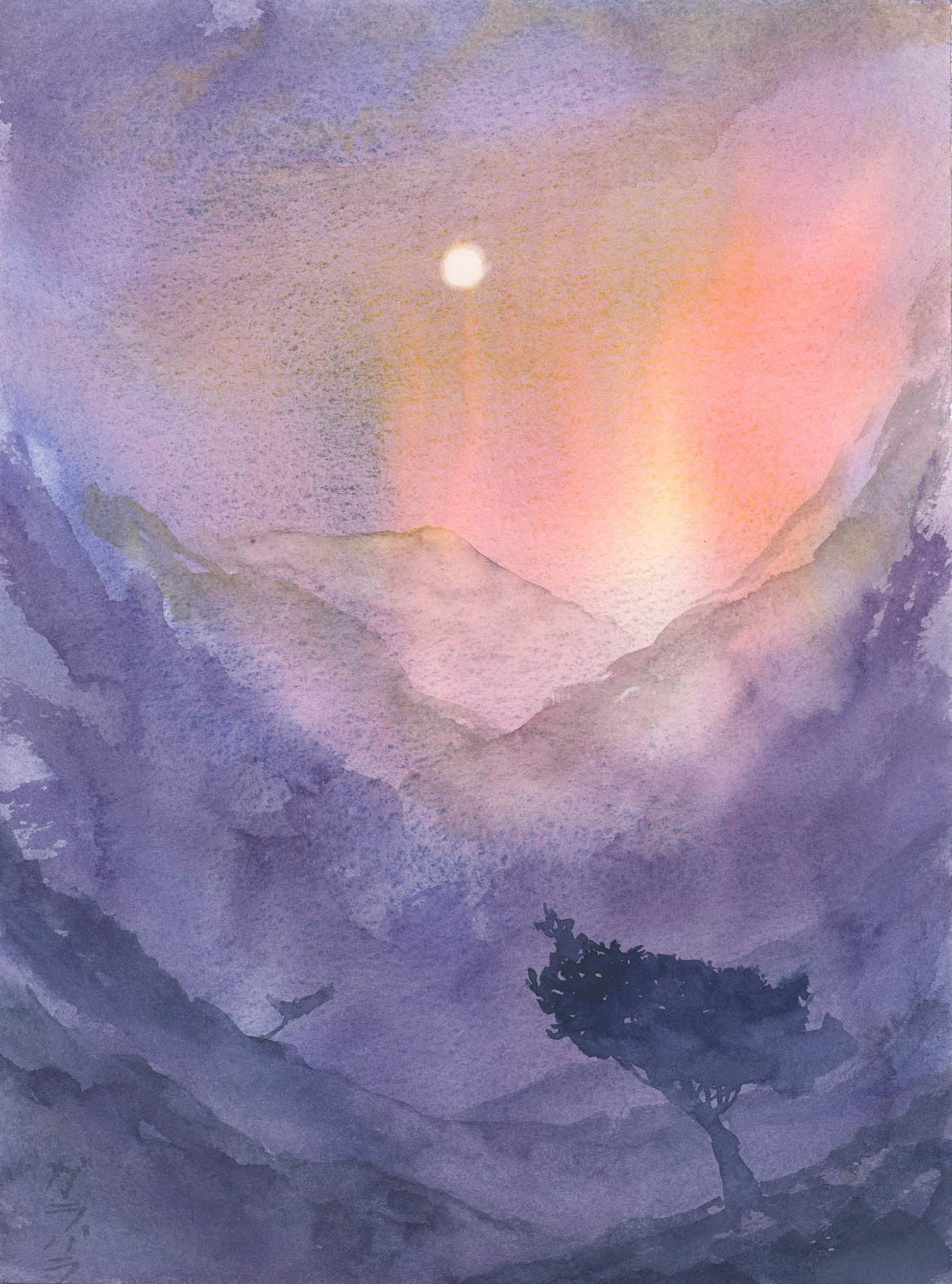 Pejzaż gór - akwarela - 42x30cm