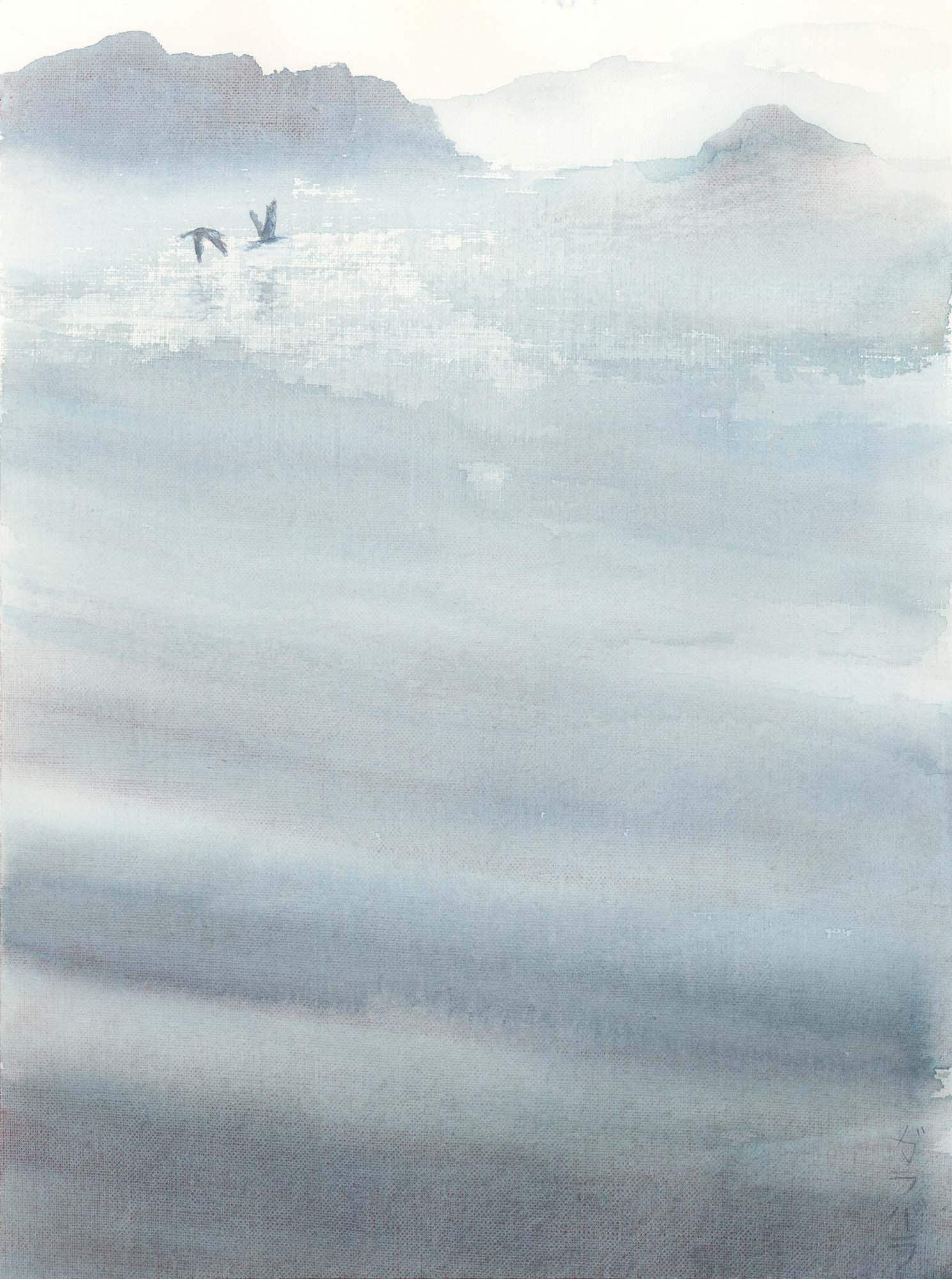 Żurawie - akwarela - 48x36cm